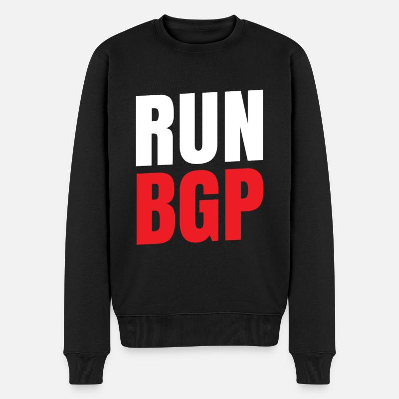 Bgp Für Netzwerk-computer-fan Ausführen - Männer Premium Bio Pullover - Schwarz