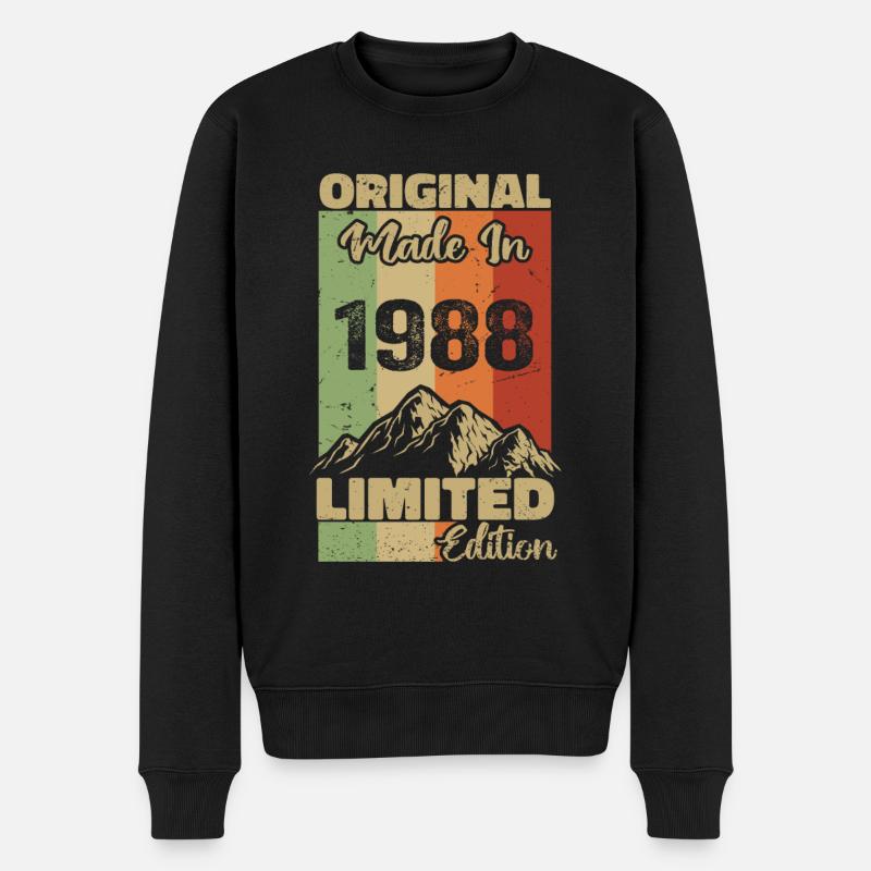 1988 Original - Made in 1988 - Limited Edition - Männer Premium Bio Pullover - Schwarz