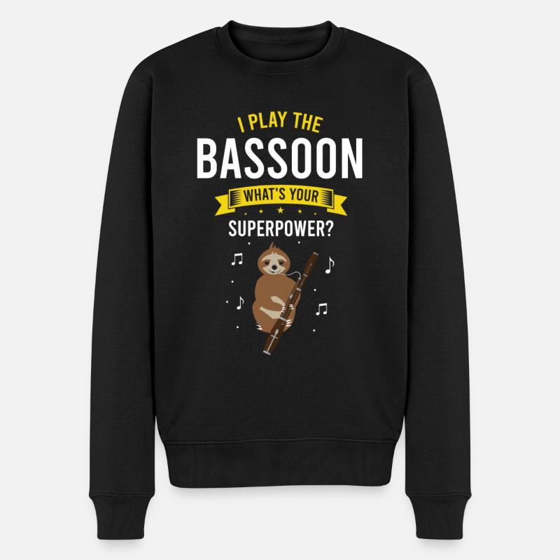 Orchester und Holzblasinstrument - Männer Premium Bio Pullover - Schwarz
