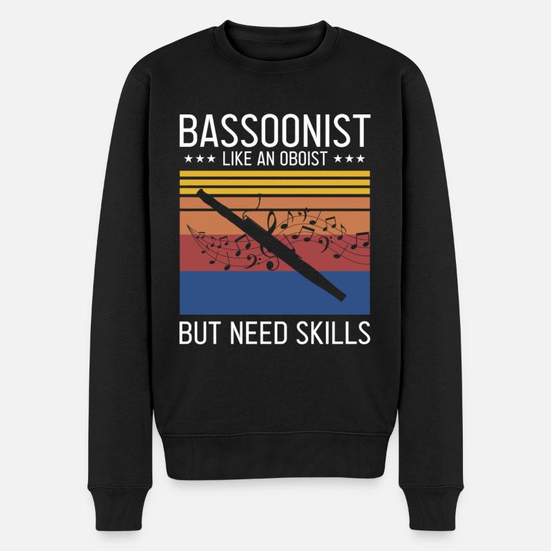 Holzblasinstrument und Fagott Blasinstrument - Männer Premium Bio Pullover - Schwarz