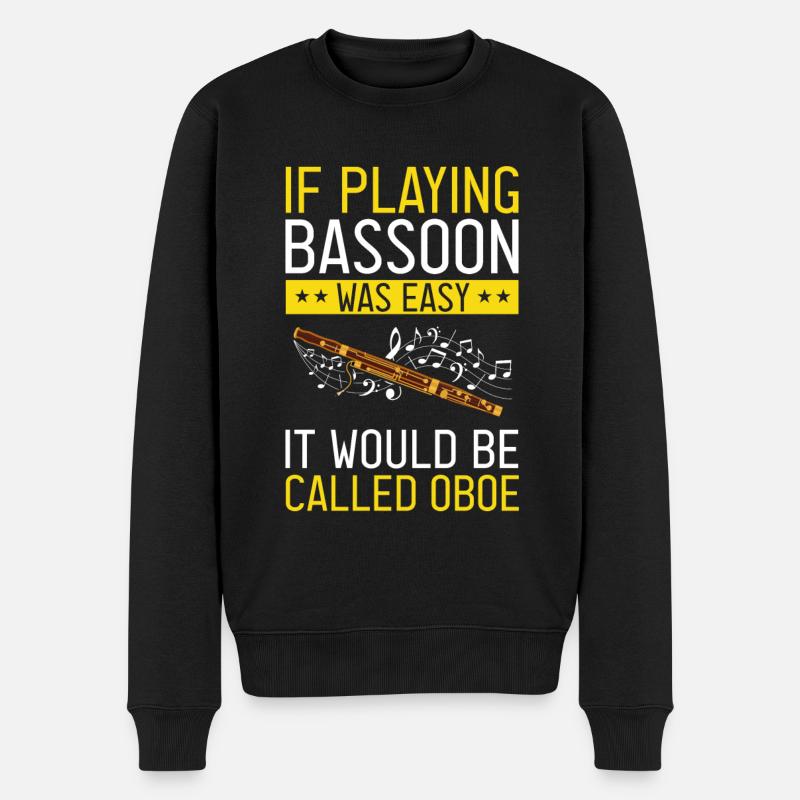 Orchester und Holzblasinstrument - Männer Premium Bio Pullover - Schwarz