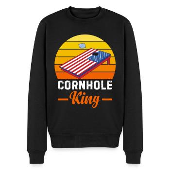 Cornhole König Gruppenspiel Sommerspaß Sackloch - Männer Premium Bio Pullover - Schwarz - Vorne - Nico (187cm)