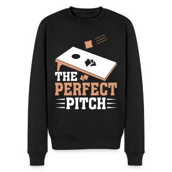Cornhole Playing Field Hobby Blind Hole - Men's Premium Organic Jumper - black - Front - Nico (187cm)
