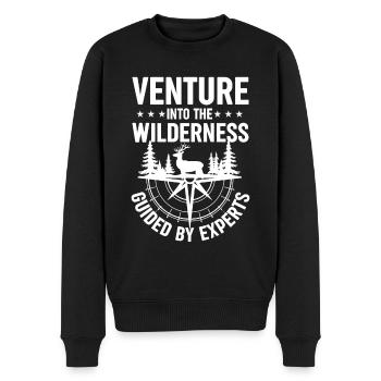Wildnis Experte - Männer Premium Bio Pullover - Schwarz - Vorne - Nico (187cm)