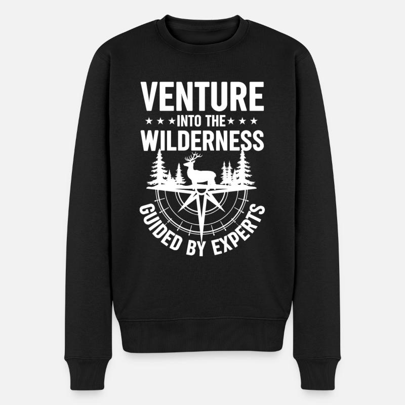 Wildnis Experte - Männer Premium Bio Pullover - Schwarz