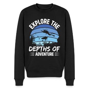 Explore the depths of the Riviera Maya adventure - Men's Premium Organic Jumper - black - Front - Nico (187cm)