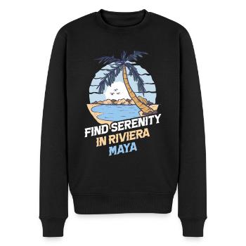 Gelassenheit in Riviera Maya Mexiko Beach - Männer Premium Bio Pullover - Schwarz - Vorne - Nico (187cm)