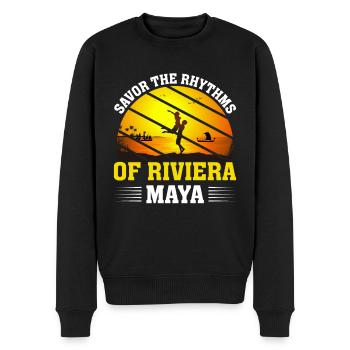Enjoy the rhythms of Riviera Maya - Men's Premium Organic Jumper - black - Front - Nico (187cm)
