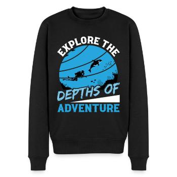Explore the depths of the sea diving adventure - Men's Premium Organic Jumper - black - Front - Nico (187cm)