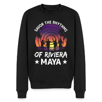 Enjoy the rhythms of Riviera Maya - Men's Premium Organic Jumper - black - Front - Nico (187cm)