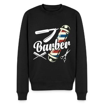 Barbier Barbier Coiffeur Coiffeur Coiffeur Coupe de cheveux - Pull Premium bio Homme - noir - Devant - Nico (187cm)