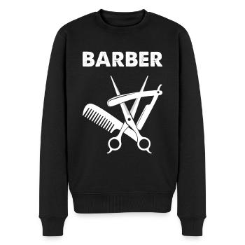 Barber Barbier Friseur Haarmeister Haarschnitt - Männer Premium Bio Pullover - Schwarz - Vorne - Nico (187cm)