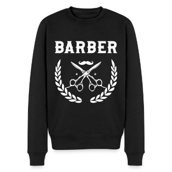 Barbier Barbier Coiffeur Coiffeur Coiffeur Coupe de cheveux - Pull Premium bio Homme - noir - Devant - Nico (187cm)