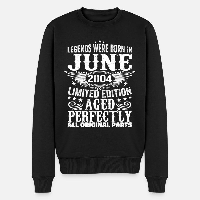 Juni 2004 Limited Edition Perfectly Aged 2004 Juni - Männer Premium Bio Pullover - Schwarz