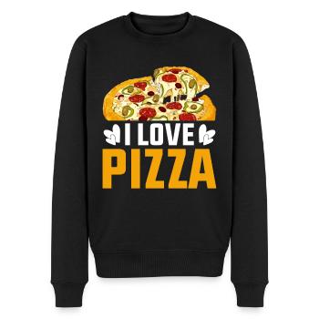 J’adore pizza pizza coeur pizza tranche de pizza - Pull Premium bio Homme - noir - Devant - Nico (187cm)