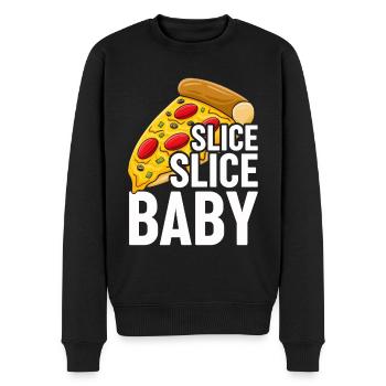 pizza pizza slice cheese pizza pizza lover - Men's Premium Organic Jumper - black - Front - Nico (187cm)