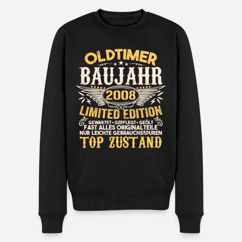 Original 2008 Jahrgang Retro Geburtstag Vintage - Männer Premium Bio Pullover - Schwarz