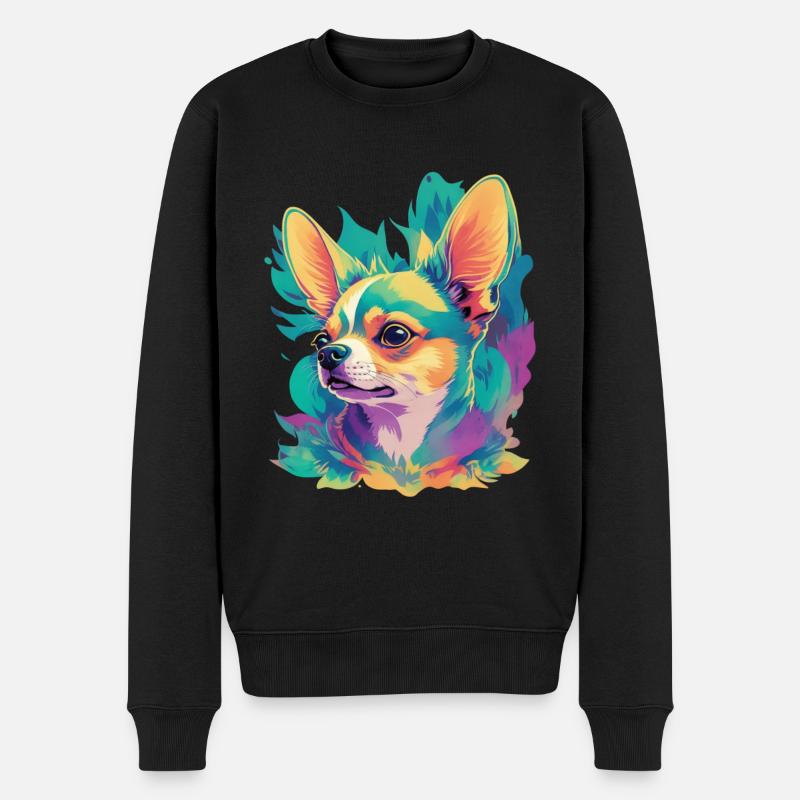 Chihuahua Hund Hunde Design Haustier Hundeliebe - Männer Premium Bio Pullover - Schwarz