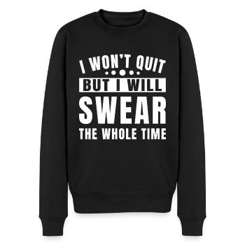 Ich werde nicht kündigen, ich werde fluchen - Männer Premium Bio Pullover - Schwarz - Vorne - Nico (187cm)