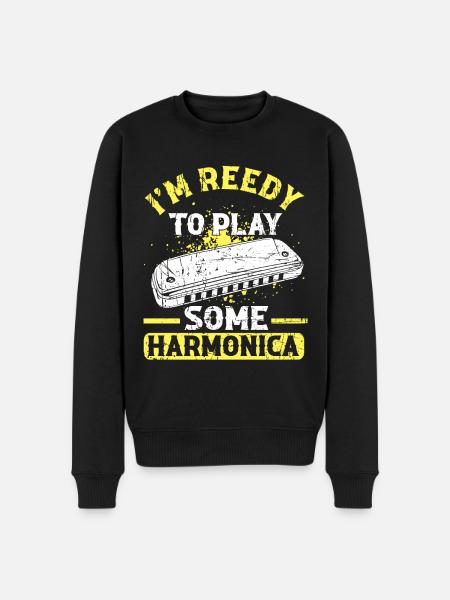 Harmonikaspieler für Munharmonika Spieler - Männer Premium Bio Pullover - Schwarz