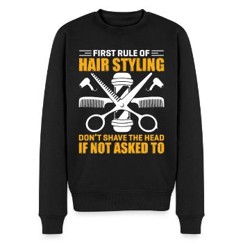 Friseur Regel Haare schneiden Friseursalon - Männer Premium Bio Pullover - Schwarz - Vorne - Nico (187cm)