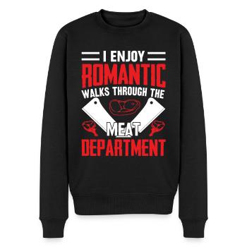 Metzger Romantisch spazieren Fleischabteilung - Männer Premium Bio Pullover - Schwarz - Vorne - Nico (187cm)