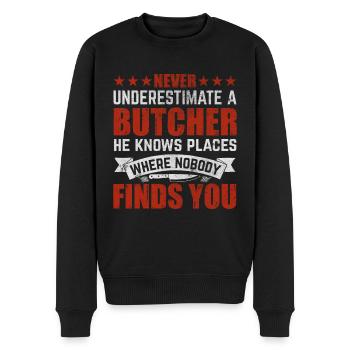 Les bouchers connaissent des endroits où personne ne peut vous trouver - Pull Premium bio Homme - noir - Devant - Nico (187cm)