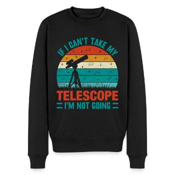 Télescope Cosmologie Science Étoiles Ciel - Pull Premium bio Homme - noir - Devant - Nico (187cm)