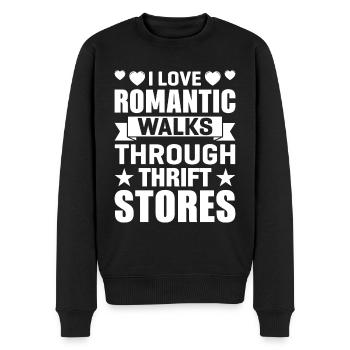 Romantischer Spaziergang Gebrauchtwarenladen - Männer Premium Bio Pullover - Schwarz - Vorne - Nico (187cm)