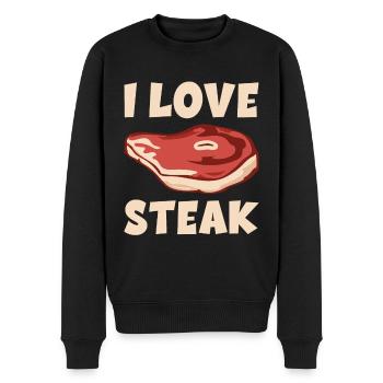 Ich liebe Steak Grillsaison BBQ Grillmeister - Männer Premium Bio Pullover - Schwarz - Vorne - Nico (187cm)