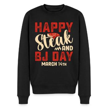Frohen Steak und Blowjob Tag Männertraum - Männer Premium Bio Pullover - Schwarz - Vorne - Nico (187cm)