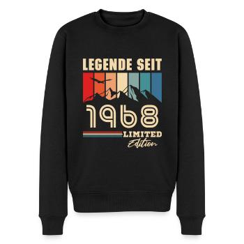 Legende seit 1968 Jahrgang 55. Geburtstag - Männer Premium Bio Pullover - Schwarz - Vorne - Nico (187cm)