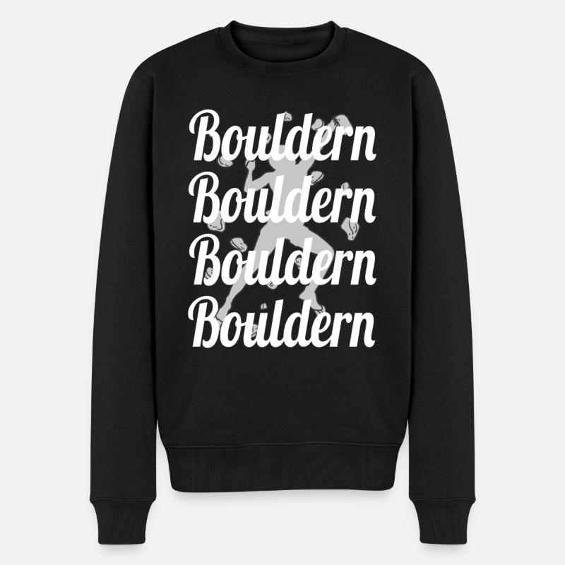 Bouldern Boulder Klettern Boulderer Bouldering - Männer Premium Bio Pullover - Schwarz