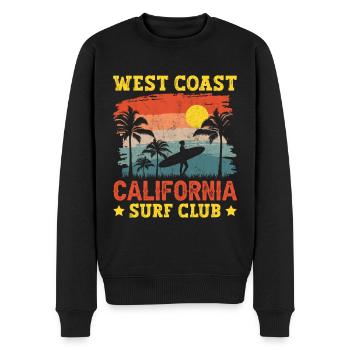 Côte Ouest Californie Surf Beach Palm Trees États-Unis - Pull Premium bio Homme - noir - Devant - Nico (187cm)
