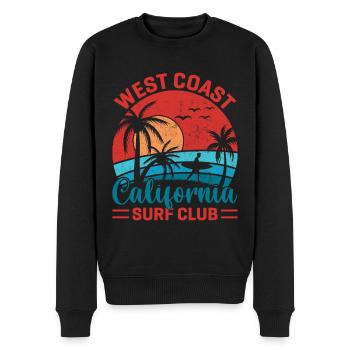 Côte Ouest Californie Surf Beach Palm Trees États-Unis - Pull Premium bio Homme - noir - Devant - Nico (187cm)