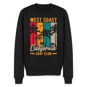 Côte Ouest Californie Surf Beach Palm Trees États-Unis - Pull Premium bio Homme - noir - Devant - Nico (187cm)