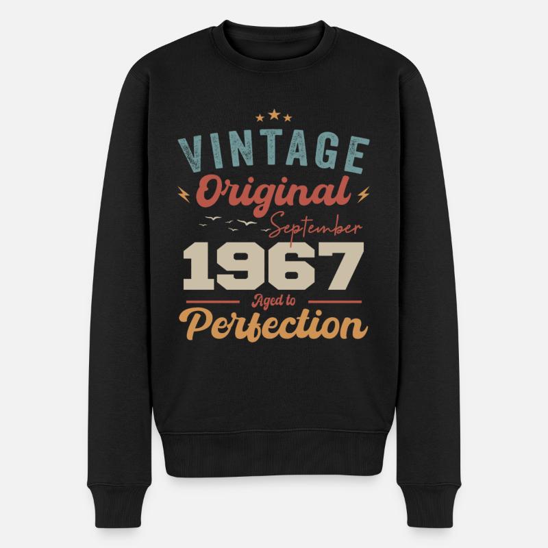 September 1967 Jubiläum 1967 September Geschenk - Männer Premium Bio Pullover - Schwarz