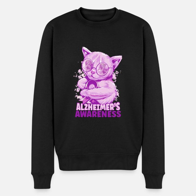 Kleine Katze - Alzheimer-bewusstsein - Männer Premium Bio Pullover - Schwarz