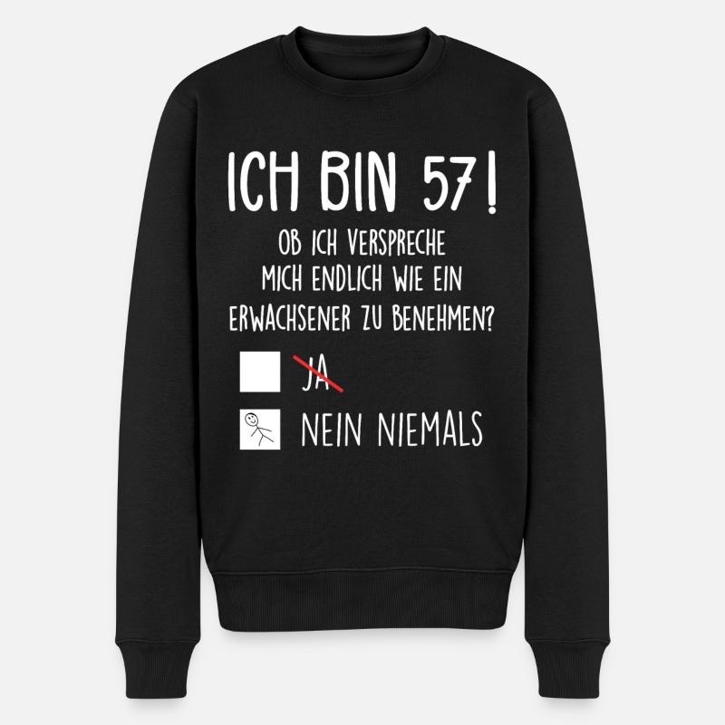 Ich Bin 57! - 57. Geburtstag 57 - Männer Premium Bio Pullover - Schwarz