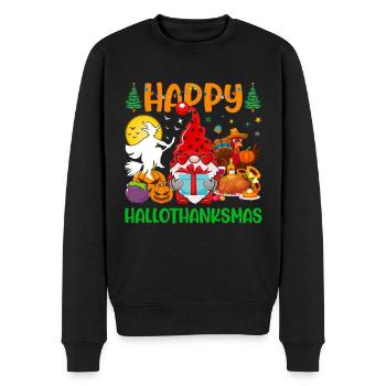 Halloween Kürbis Thanksgiving Weihnachten Santa - Männer Premium Bio Pullover - Schwarz - Vorne - Nico (187cm)