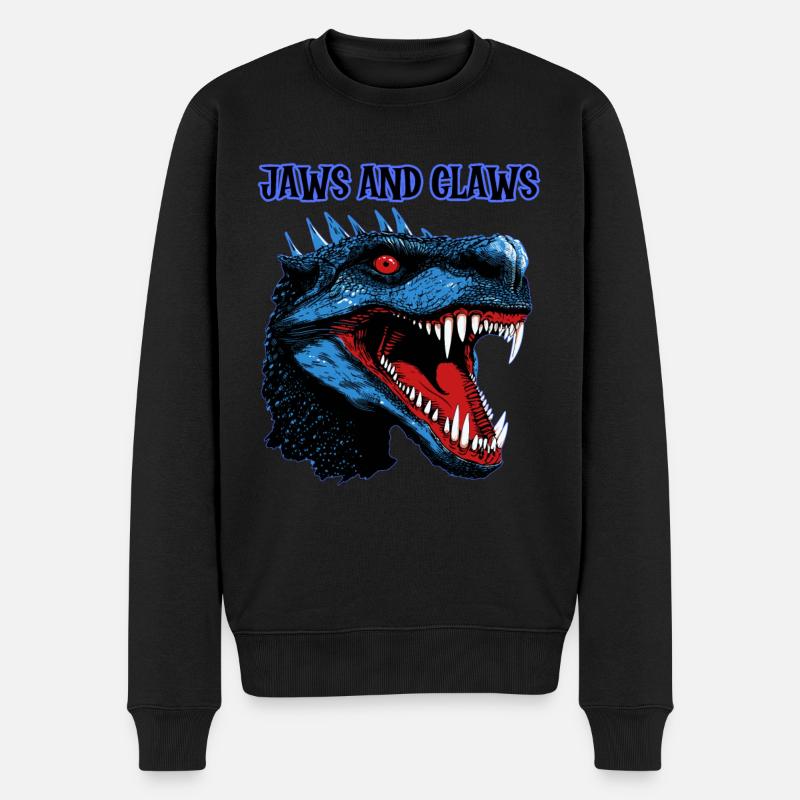 Reptiles, dinosaures, mâchoires et griffes, - Pull Premium bio Homme - noir