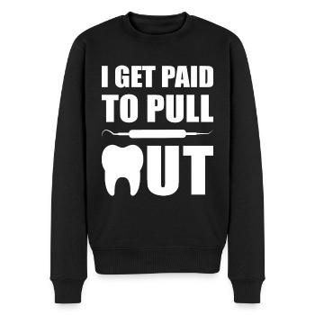 Dentiste Dentiste Dentiste Dents - Pull Premium bio Homme - noir - Devant - Nico (187cm)
