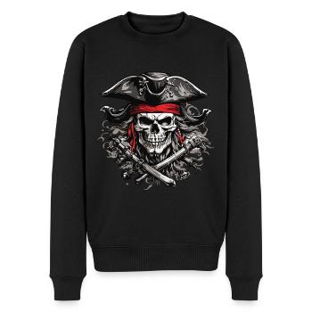 Jolly Roger Pirate Skull Party Halloween Design - Men's Premium Organic Jumper - black - Front - Nico (187cm)