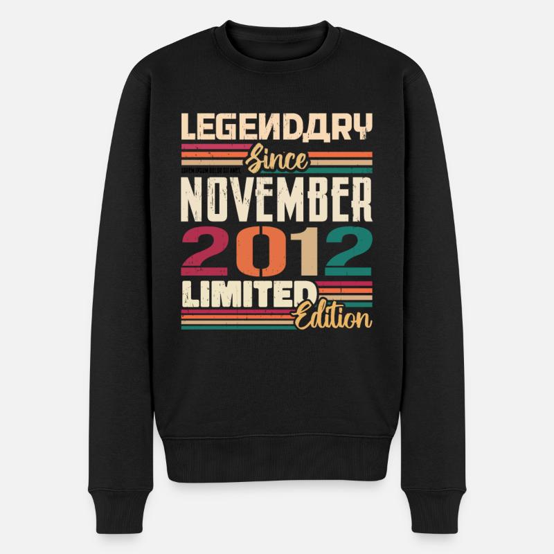 Legendär Seit November 2012 - Geschenk 2012 - Männer Premium Bio Pullover - Schwarz