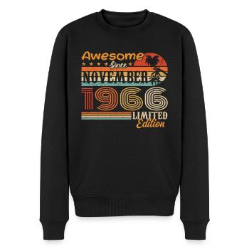 Eine Legende wurde im November 1966 geboren - 1966 - Männer Premium Bio Pullover - Schwarz - Vorne - Nico (187cm)