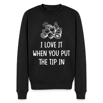 Gratuities Tip Tip Jar Waitress Waiter - Men's Premium Organic Jumper - black - Front - Nico (187cm)