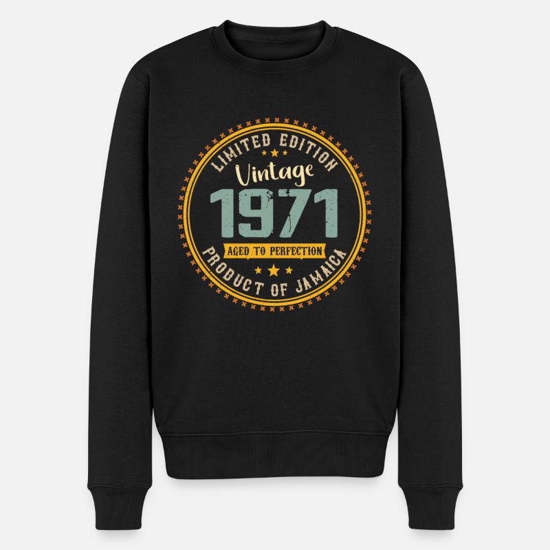 Jahrgang 1971 Geburtstagsgeschenk 1971 - Männer Premium Bio Pullover - Schwarz