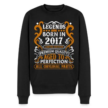 Legends Are Born In 2017 Birthday Gift -2017 - Men's Premium Organic Jumper - black - Front - Nico (187cm)