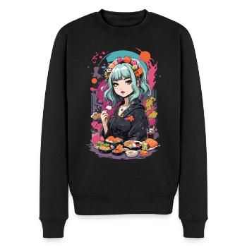Anime Sushi e-Girl Goth Pastel Style Design - Pull Premium bio Homme - noir - Devant - Nico (187cm)