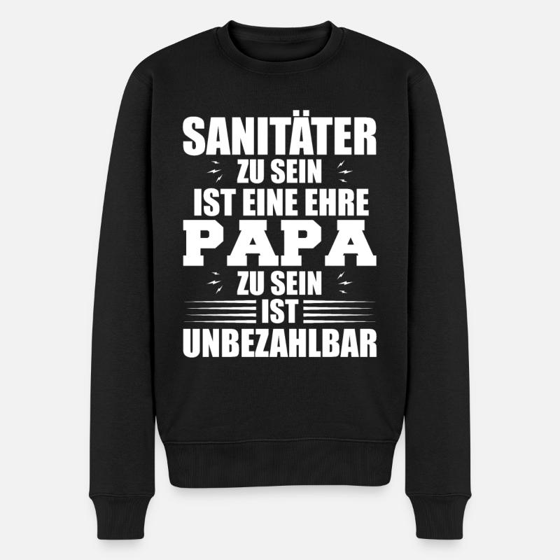 Sanitäter Rettungsdienst - Männer Premium Bio Pullover - Schwarz